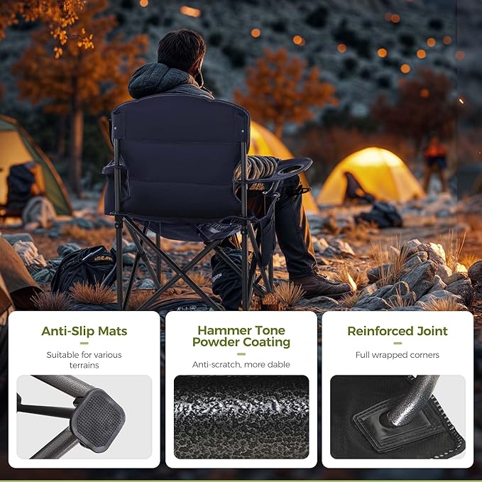 ALPHA CAMP Oversized Camping Chair Heavy Duty Lawn Chair - Image 6