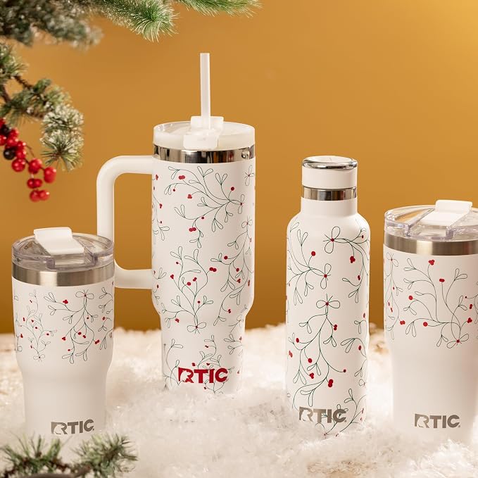 RTIC 30oz Essential Tumbler with Lid, Ceramic Lined, Insulated, Stainless Steel, Metal, Double Wall Vacuum-Insulation, Travel Cup for Iced Coffee, Tea, Hot and Cold Drink, Mistletoe - Image 6
