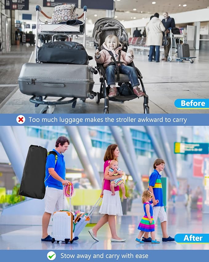Large Stroller Bag for Airplane, Waterproof Stroller Travel Bag, Gate Check - Image 4