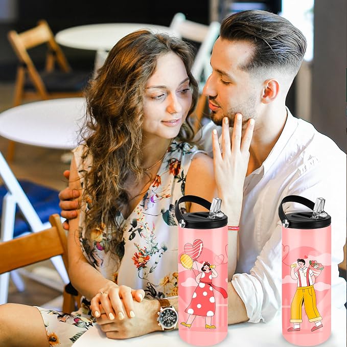 Joyclub 12 Pack Sublimation Water Bottle Blanks Bulk 20 oz Sublimation Tumblers with Handle Lids and Straws Skinny Straight Stainless Steel Cups DIY Gift - Image 2