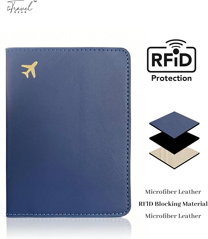 Passport Holder for Travel Essentials, RFID Blocking Passport Cover Case for - Image 2