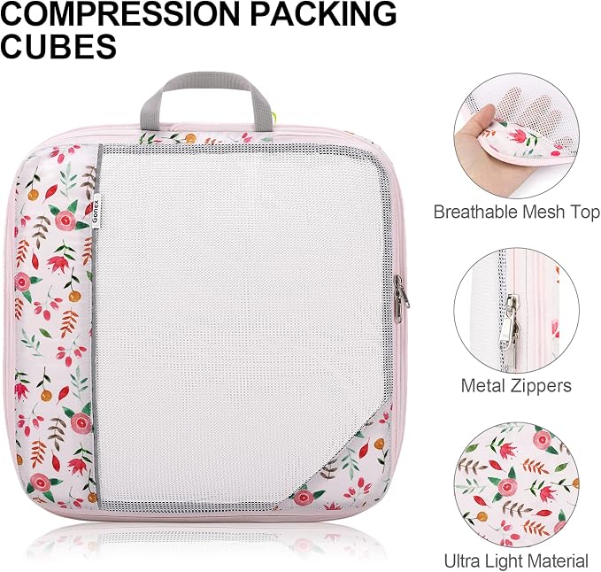 Compression Packing Cubes, Gonex Extensible Storage Mesh Bags Organizers - Image 3