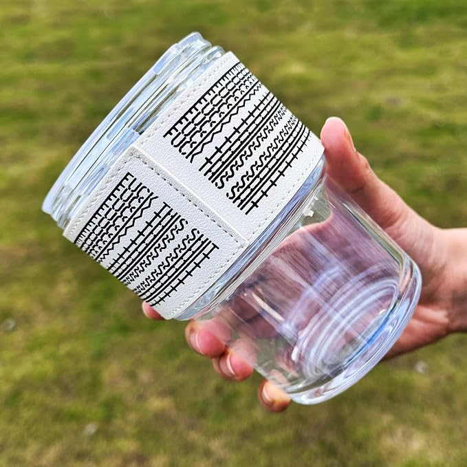BLUEPOLAR 13oz/400ml Glass Water Tumbler with Straw and Lid Sealed Carry on Thick Wall Iced Coffee Cup for Water, Iced Tea, Fruit Juice - Image 2