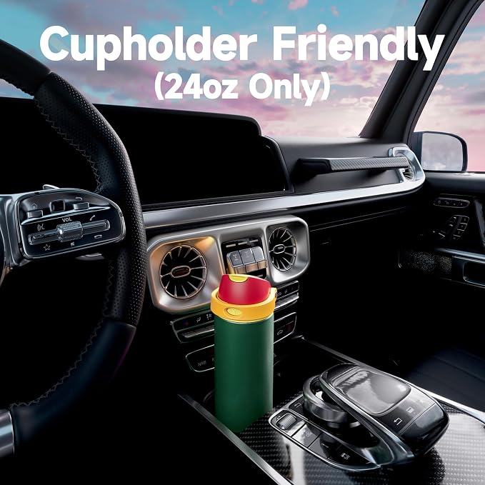 24 oz Insulated Water Bottle with Straw: Meoky Stainless Steel Metal Water Bottle with 2-in-1 Lid - Leak Proof, Cold for 24 Hours, Protective Silicone Base, BPA-Free for Sports Travel Car, Evergreen - Image 7