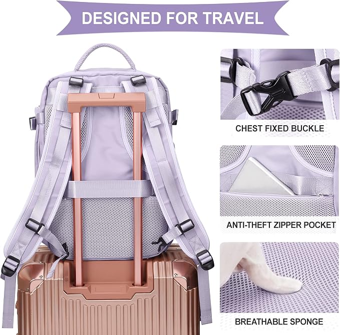coowoz Large Travel Backpack For Women Men, Carry On Flight Approved, Hiking - Image 6