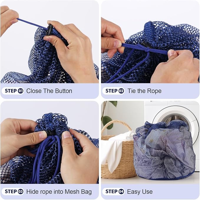 3Pcs Mesh Laundry Bags Washing Machine Mesh Wash Bags Jumbo - Image 6