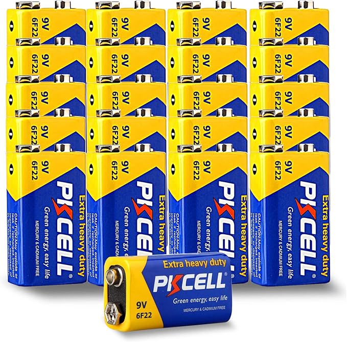 PKCELL 9V Dry Battery– Ultra Long-Lasting 9 Volt Carbon Zinc Battery, 3-Year by Pkcell