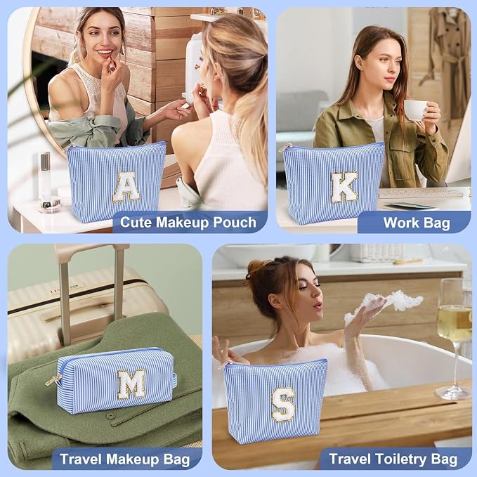 YOOLIFE Preppy Makeup Bag Travel Makeup Bag - Image 6