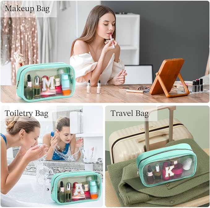 YOOLIFE Initial Clear Makeup Bag | Travel Clear Makeup Bag | Travel Beach - Image 3