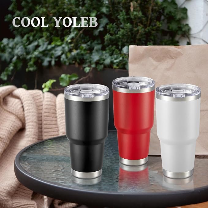 30 oz Tumbler with Lid Stainless Steel Tumblers Bulk Vacuum Insulated Cup Reusable Powder Coated Travel Mug Double Wall Leak Proof Cups Keep Cold Drinks for 12 Hours Wine Red, Set of 4 - Image 6