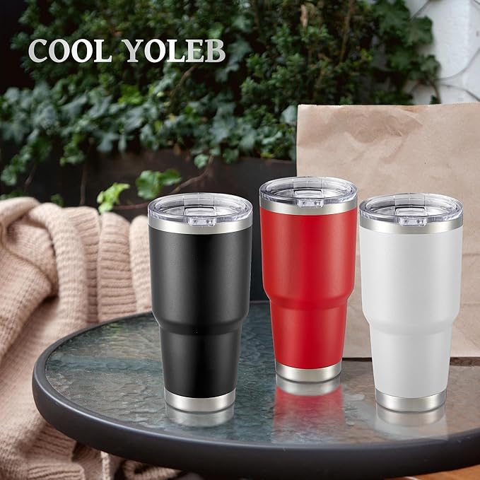 30 oz Tumbler with Lid Stainless Steel Tumblers Bulk Vacuum Insulated Cup Reusable Powder Coated Travel Mug Double Wall Leak Proof Cups Keep Cold Drinks for 12 Hours Red, Set of 12 - Image 6