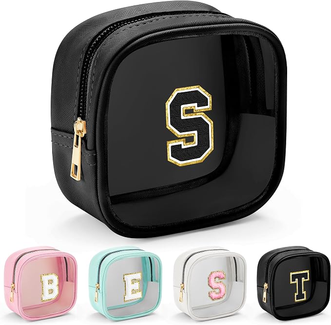 YOOLIFE Birthday Gifts Mini Initial Makeup Bag Travel Toiletry Bag by YOOLIFE