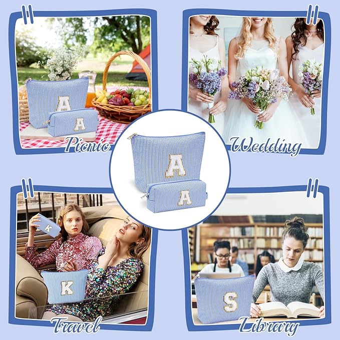 YOOLIFE Preppy Makeup Bag Travel Makeup Bag - Image 5