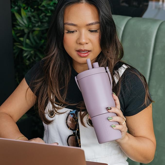 BrüMate Resa 25oz 100% Leakproof Travel Tumbler w/Handle & Straw | Flexible SoftSip Straw | Silicone Sleeve for Durability | Stainless Steel | Cup Holder & Travel Friendly Water Bottle (Lilac Dusk) - Image 6