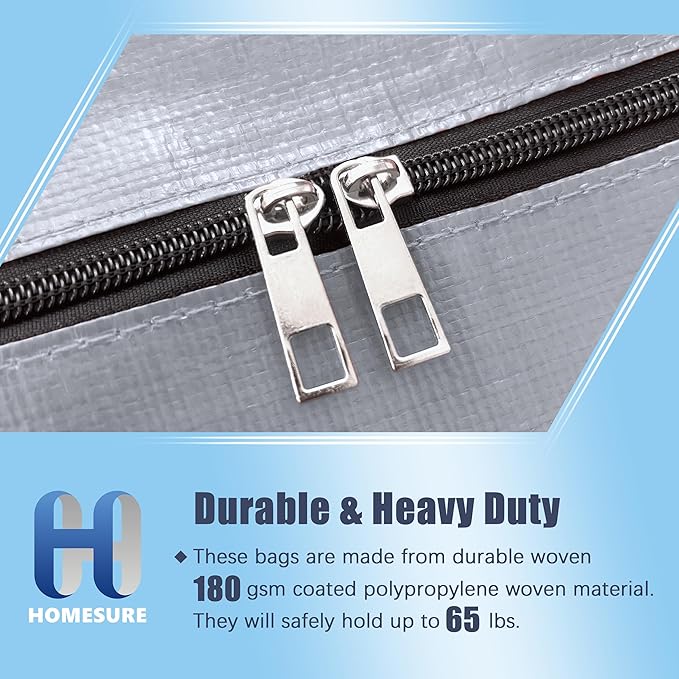 8 Pack Large Strong Bags with Zippers & Carrying Handles - Image 3