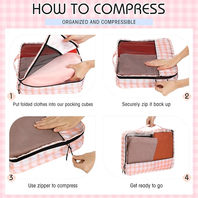 5 Pcs Packing Cubes for Suitcase Large Travel Cubes Carry on Luggage Organizer - Image 5