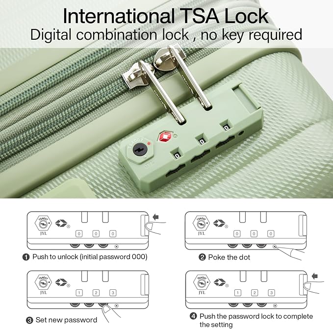 Hanke Expandable Hard Shell Luggage Sets 2 piece Carry on Luggage - Image 6