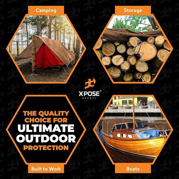 Multipurpose Protective Cover Brown Poly Tarp 16' x 20' - Image 7