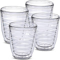 12oz Insulated Tumblers Plastic - Great for Iced Coffee & Hot Drinks, 4 pack Clear Double Wall Insulated Drinking Glasses Cups, BPA-Free, Reusable Cups, Camping, Travel, Kitchen, Party by HomesteadChoice