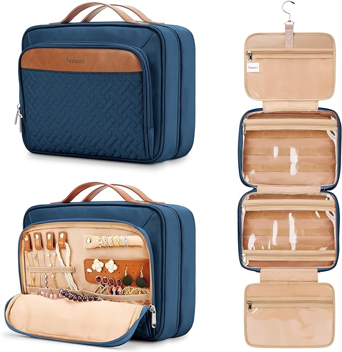 Travel Hanging Toiletry Bag for Women, Extra Large Makeup Bag, Holds Full-Size by COOSKY