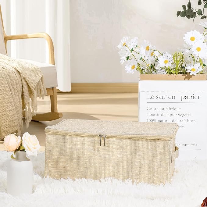 ANMINY 3PCS Storage Bins with Zipper Lids 13 Qt Lidded Fabric Storage Boxes - Image 6