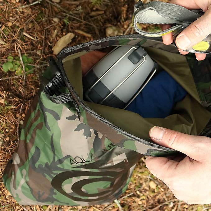 AquaQuest Rogue Dry Bag – 60L Woodland Camo – 100% Waterproof Roll Top – - Image 5