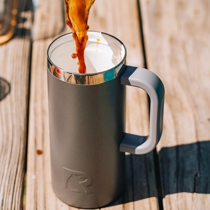 RTIC 16oz Road Trip Travel Mug with Lid and Handle, Ceramic Lined, Insulated, Stainless Steel, Metal, Double Wall Vacuum-Insulation, Portable Coffee, Tea Cup for Hot and Cold Drink, Periwinkle - Image 6