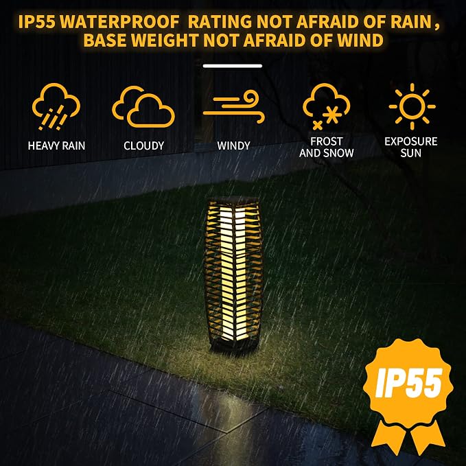 Solar Powered Outdoor Floor, 2 Piece Outdoor Floor Lamps, Solar Lanterns - Image 3