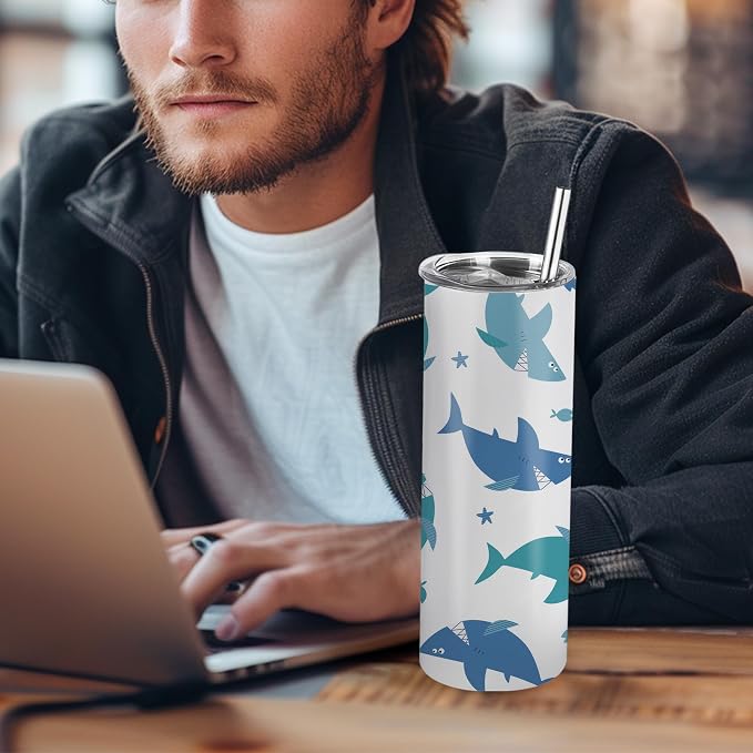 Joyclub Sublimation Tumblers Blanks 20 oz Skinny Straight Tumblers Bulk Stainless Steel Insulated Sublimation Cups with Lids and Straw, Gift Box - Image 6