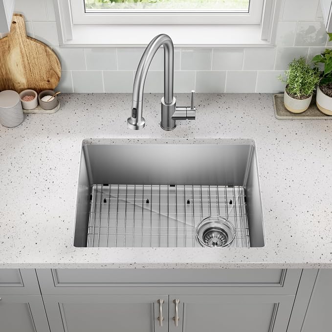KRAUS Fairlane 25-inch Undermount Single Bowl 18-Gauge Stainless Steel Kitchen - Image 3