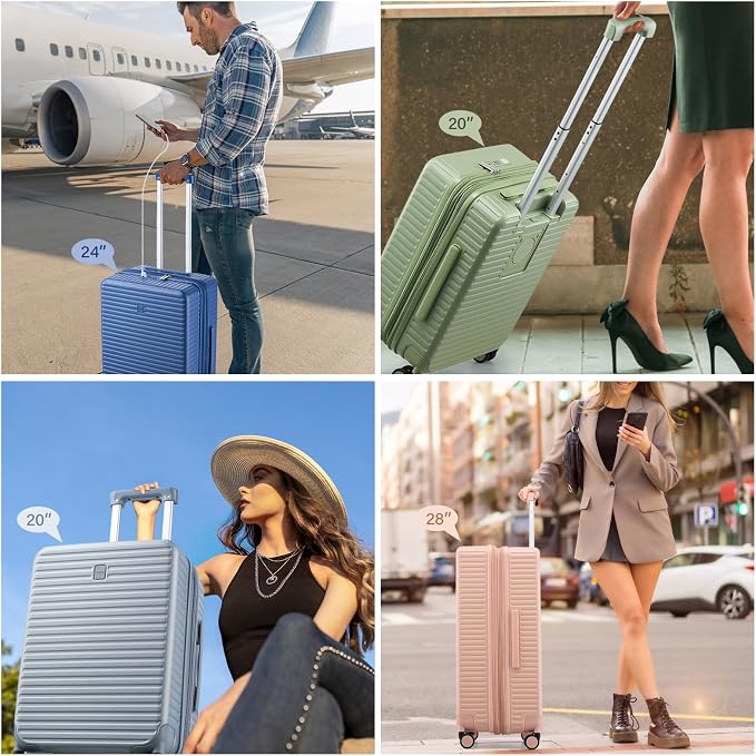 24 Inch Check in Luggage with Spinner Wheels, Hard Shell Suitcases Travel - Image 9