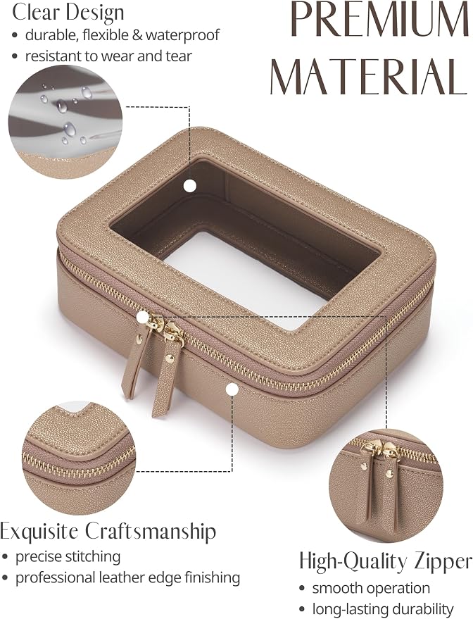 Popvibe Clear Makeup Bag Travel Cosmetic Case Transparent Toiletry Bag - Image 2