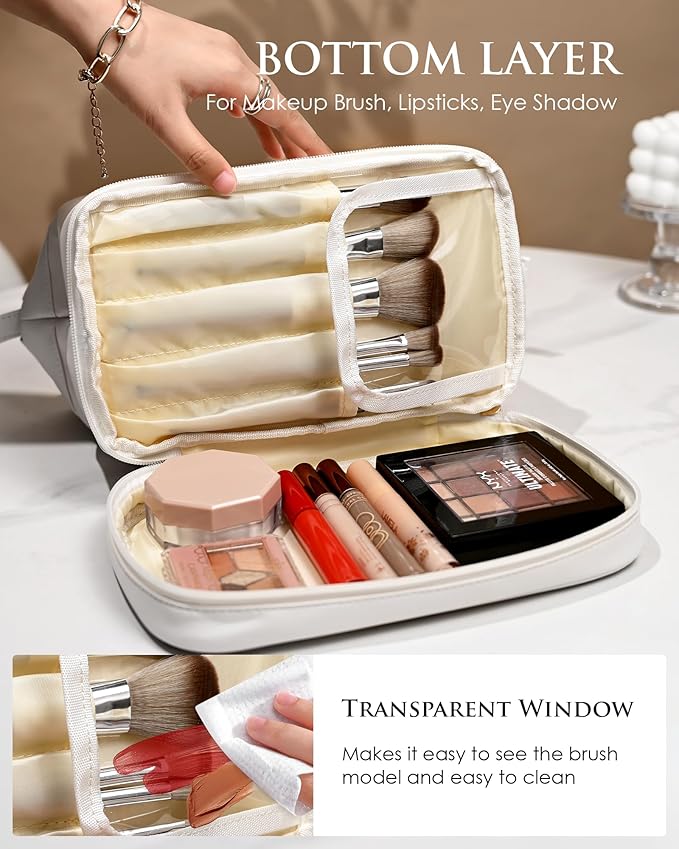 Personalized Teacher Gifts-Initial Makeup Bags, Personalized Double Layer - Image 3