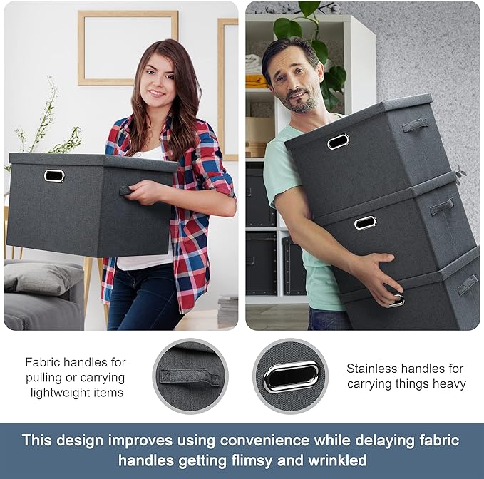 Large 17" 36 Quart Collapsible Stackable Storage Bins - Image 5