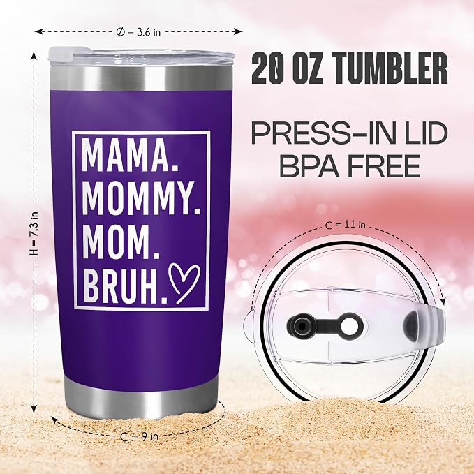 TEEZWONDER Mom Birthday Gifts from Daughter Son - Stainless Steel Insulated Coffee Tumbler with Lid 20 oz - Mothers Day Birthday Gifts for Mom Mama Mother in Law Stepmom, Funny Tumblers for Women - Image 3