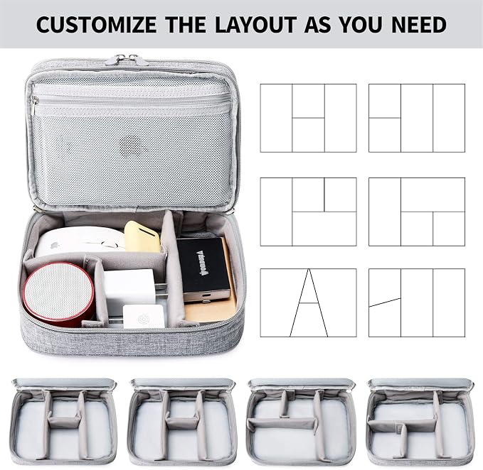 Lanola Travel Cable Organizer Bag, Electronic Accessories Case Portable Double - Image 4