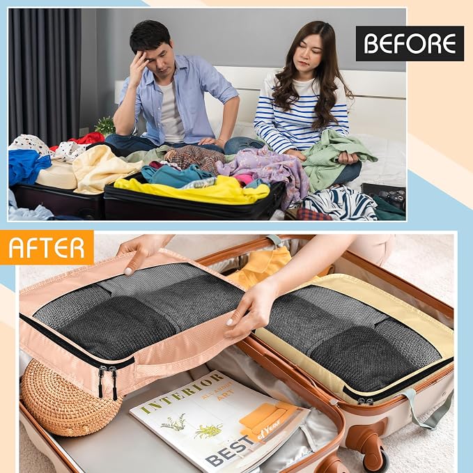 5 Pcs Packing Cubes for Suitcase Large Travel Cubes Carry on Luggage Organizer - Image 6