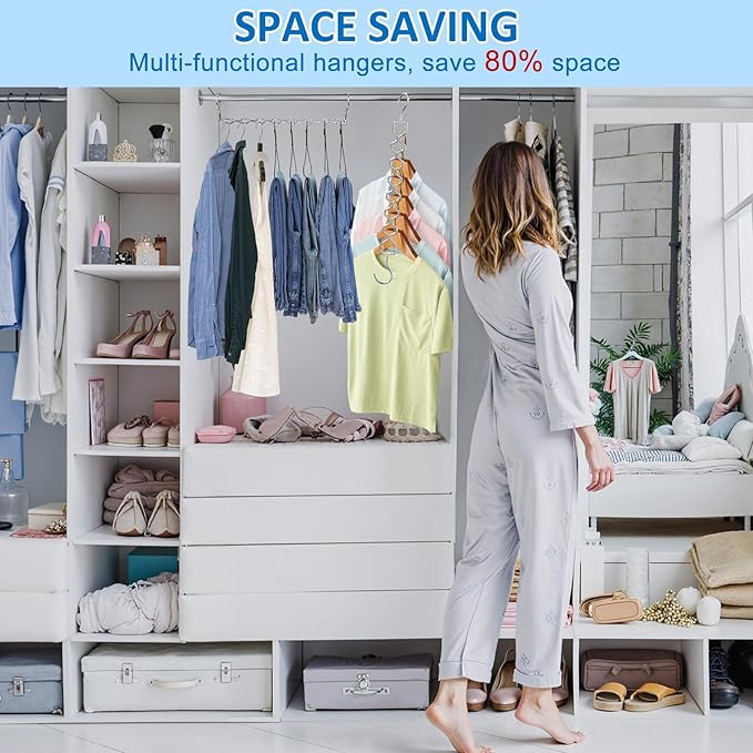 3 Pack Space Saving Hangers for Clothes, Heavy Duty 30Lbs Capacity Magic - Image 5