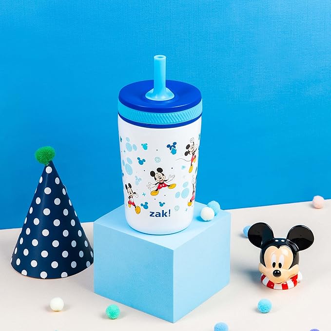 Zak Designs Disney Kelso Toddler Cups For Travel or At Home, 12oz Vacuum Insulated Stainless Steel Sippy Cup With Leak-Proof Design is Perfect For Kids (Mickey Mouse) - Image 3