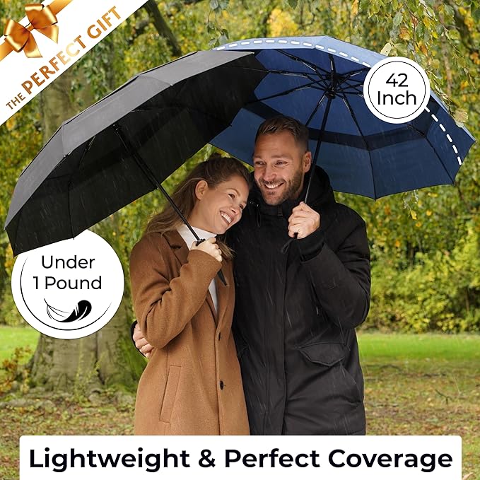 TUMELLA Strongest Windproof Travel Umbrella, Small Strong but Light Portable - Image 5