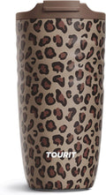 TOURIT 16 oz Travel Coffee Mug, Insulated Stainless Steel Travel Mug with Lid, Leak-Proof Double-Wall Vacuum Tumbler, Reusable Coffee Cup - Brown leopard by TOURIT