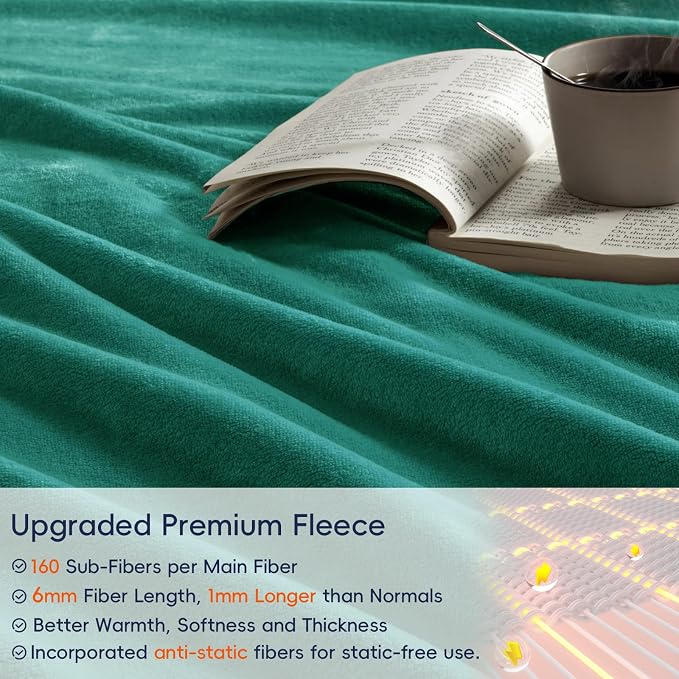 PHF Ultra Soft Fleece Blanket King Size, No Shed No Pilling Luxury Plush Cozy - Image 4