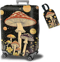 Luggage Cover + Tag, Mushrooms Travel Suitcase Protector by BWEGRHE