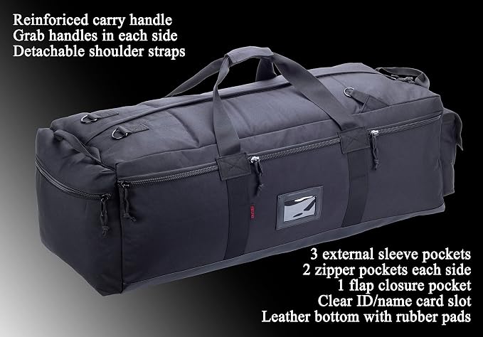 Large Military Duffle Bag Tactical Gear Load Out Bag Deployment Cargo Bag - Image 3
