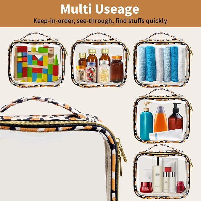 Travel Toiletry Bag, 2 Pack Clear Makeup Bags - Image 3