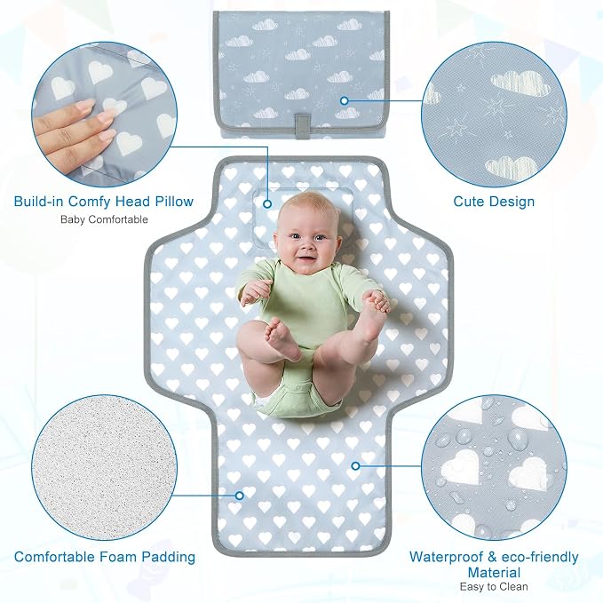 Accmor Portable Diaper Changing Pad, Waterproof Baby Changing Mat, Foldable - Image 2