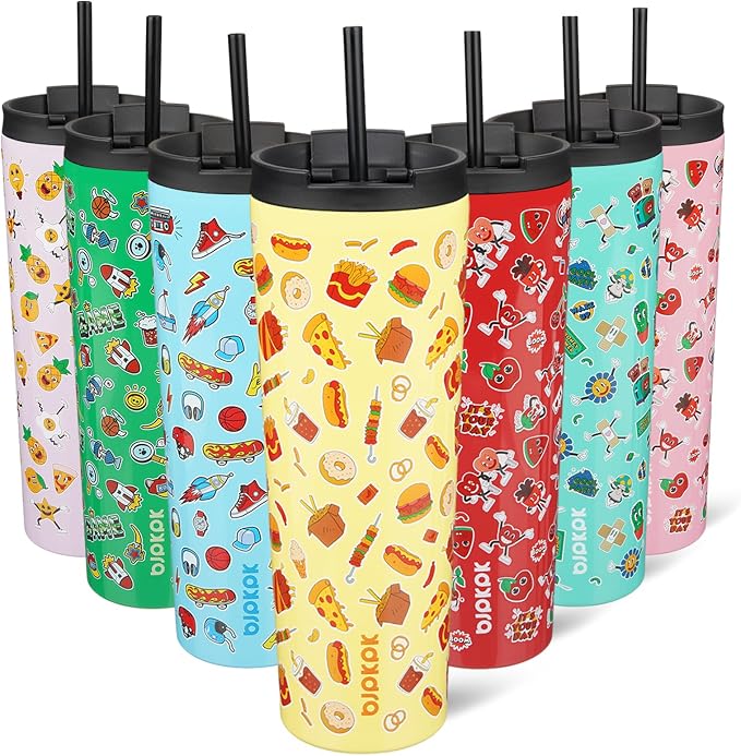 BJPKPK 30oz Tumbler With lid And Straw Stainless Steel Travel Coffee Mug Insulated Tumblers Cups,Yummy by BJPKPK