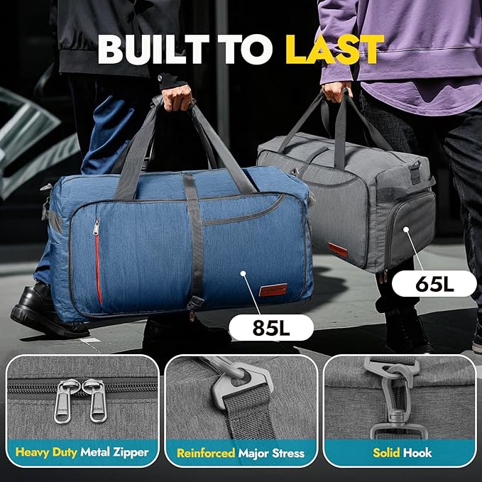Canway 85L Travel Duffel Bag, Foldable Weekender Bag - Image 5