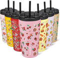 BJPKPK 18oz Stainless Steel Insulated Tumbler With lid And Straw Travel Coffee Thermal Tumblers Cup For Women And Men,Passionate Pink by BJPKPK