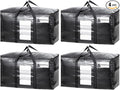 TAILI Extra Large Moving Bags, 4 Pack Black Heavy Duty Totes by TAILI